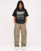 Mockup Boxy Heavyweight Tee Black female full-body 06
