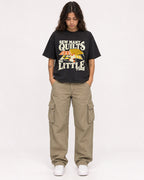 Mockup Boxy Heavyweight Tee Black female full-body 06