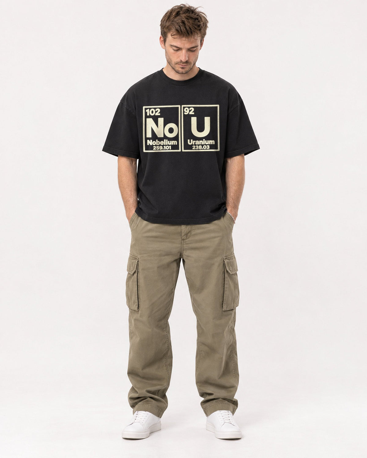 Mockup Boxy Heavyweight Tee Black male full-body 08