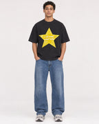 Mockup Boxy Heavyweight Tee Black male full-body 10
