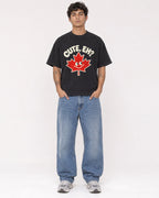 Mockup Boxy Heavyweight Tee Black male full-body 06