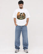 Mockup Boxy Heavyweight Tee White male full-body 07