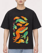 Mockup Boxy Heavyweight Tee Black male close-up 01