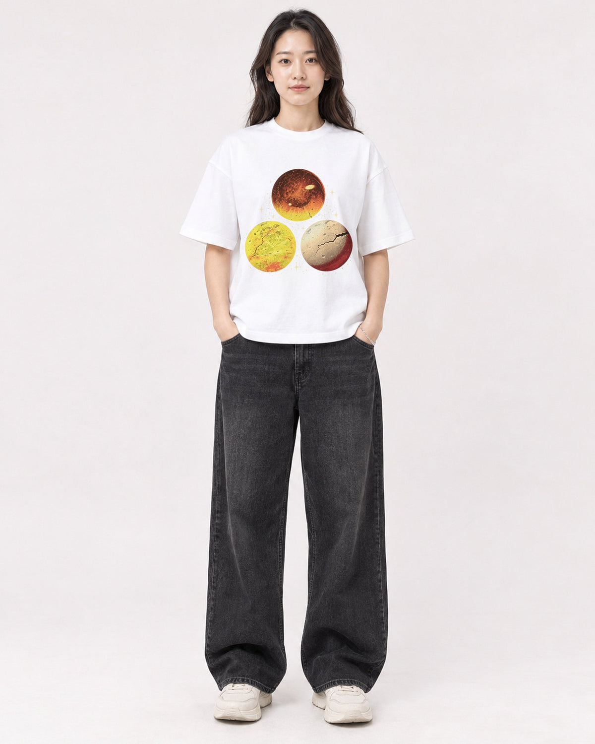 Mockup Boxy Heavyweight Tee White female full-body 03