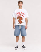 Mockup Boxy Heavyweight Tee White male full-body 08