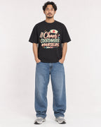 Mockup Boxy Heavyweight Tee Black male full-body 02