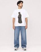 Mockup Boxy Heavyweight Tee White male full-body 02