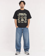 Mockup Boxy Heavyweight Tee Black male full-body 02