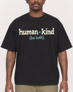 Mockup Boxy Heavyweight Tee Black male close-up 24
