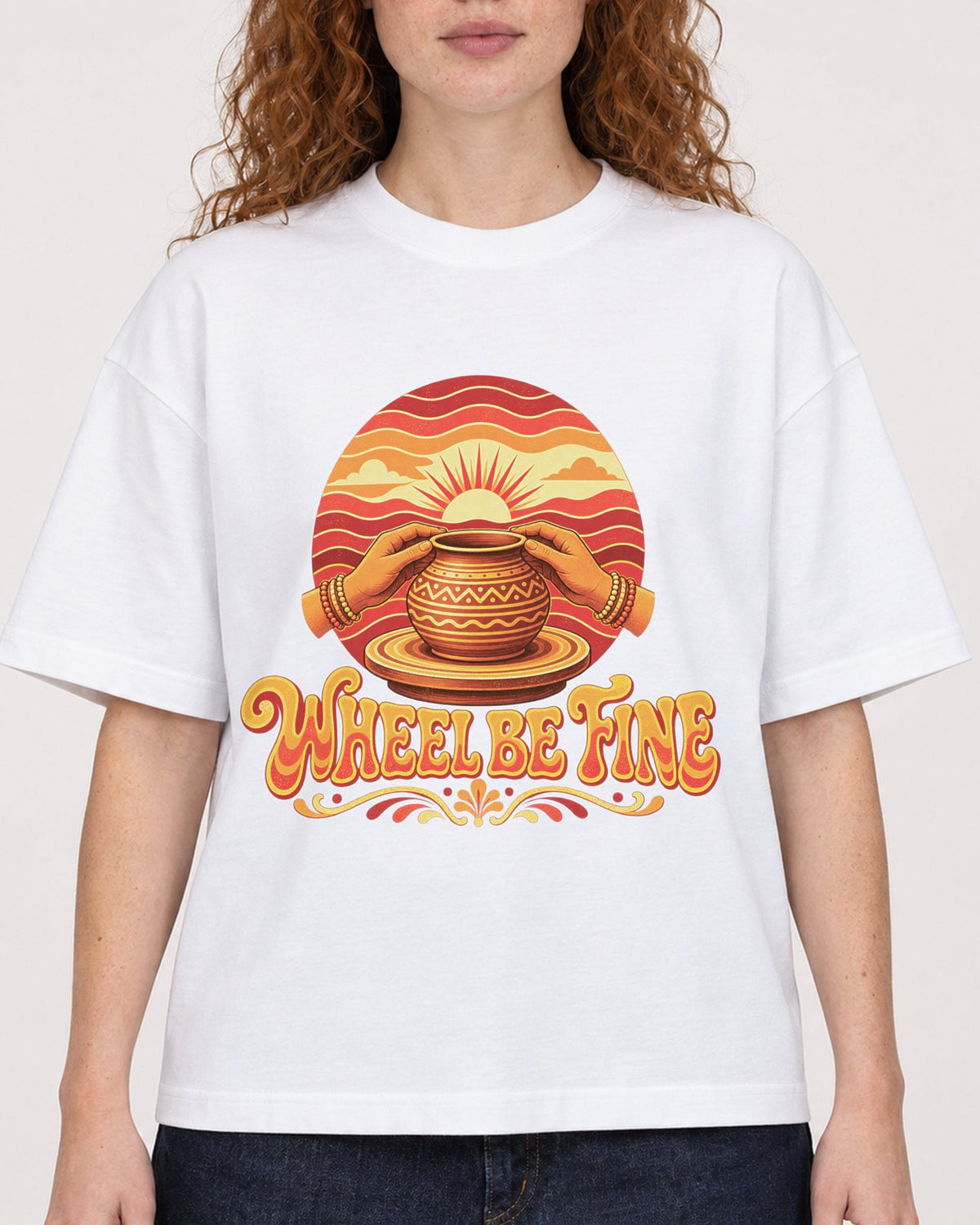 Mockup Boxy Heavyweight Tee White female close-up 09
