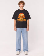 Mockup Boxy Heavyweight Tee Black male full-body 09