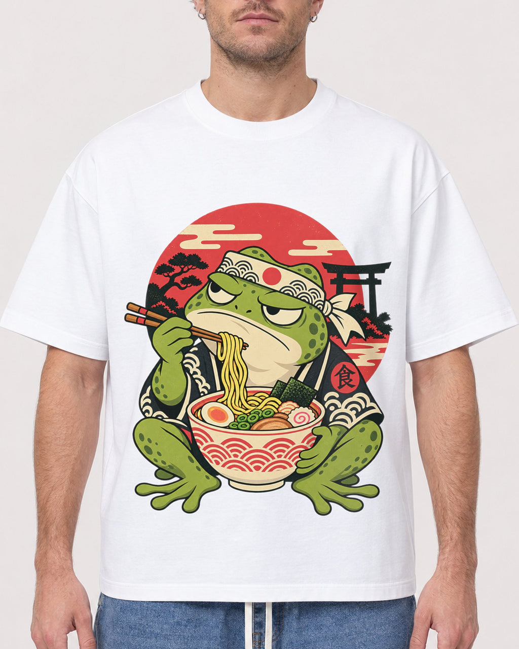 Mockup Boxy Heavyweight Tee White male close-up 08
