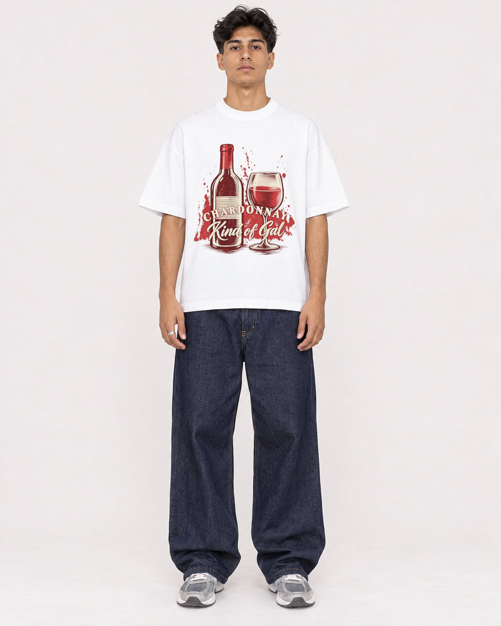 Mockup Boxy Heavyweight Tee White male full-body 16