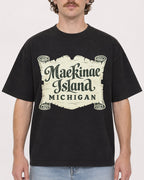 Mockup Boxy Heavyweight Tee Black male close-up 09