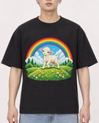 Mockup Boxy Heavyweight Tee Black male close-up 01