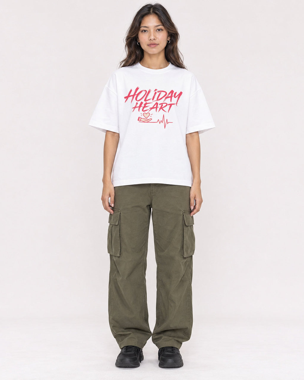 Mockup Boxy Heavyweight Tee White female full-body 02