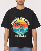 Mockup Boxy Heavyweight Tee Black male close-up 10