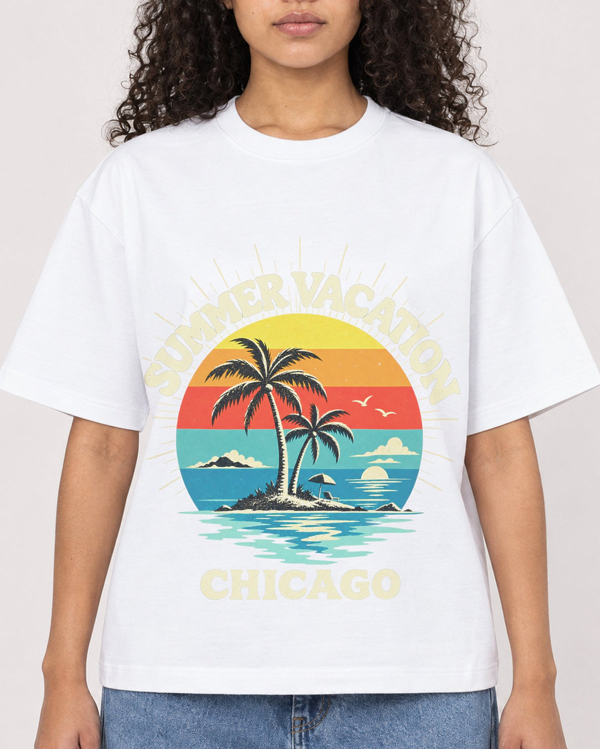 Mockup Boxy Heavyweight Tee White female close-up 10
