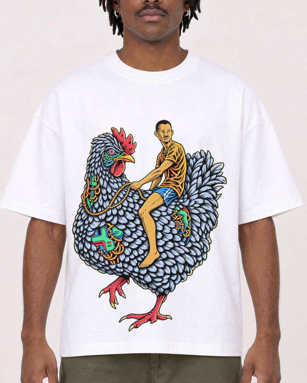 Mockup Boxy Heavyweight Tee White male close-up 04
