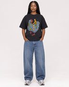 Mockup Boxy Heavyweight Tee Black female full-body 04