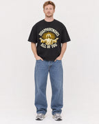 Mockup Boxy Heavyweight Tee Black male full-body 38