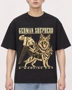 Mockup Boxy Heavyweight Tee Black male close-up 01