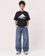 Mockup Boxy Heavyweight Tee Black female full-body 20