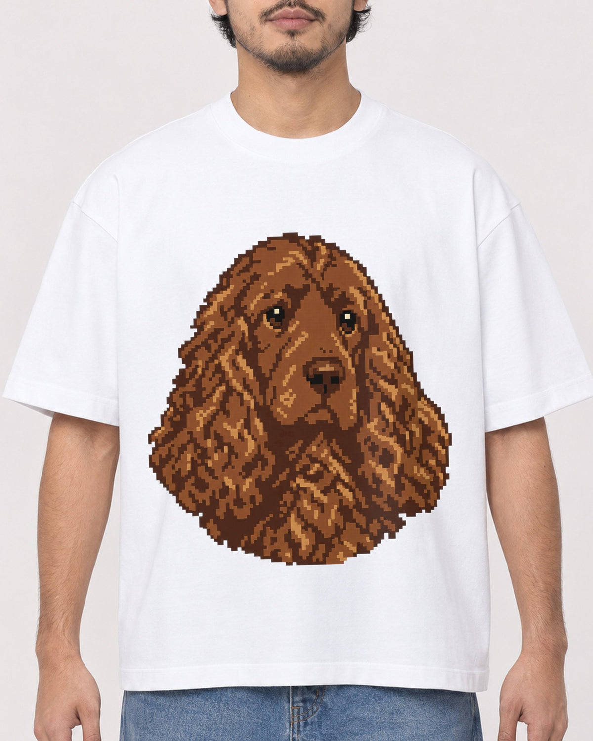 Mockup Boxy Heavyweight Tee White male close-up 02