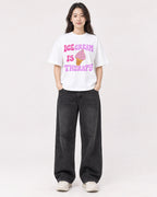 Mockup Boxy Heavyweight Tee White female full-body 03