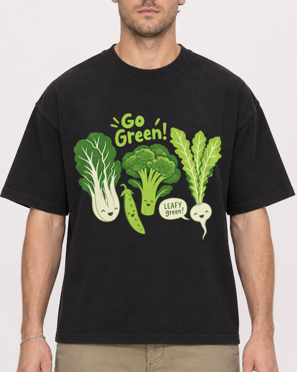 Mockup Boxy Heavyweight Tee Black male close-up 08