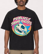 Mockup Boxy Heavyweight Tee Black male close-up 04