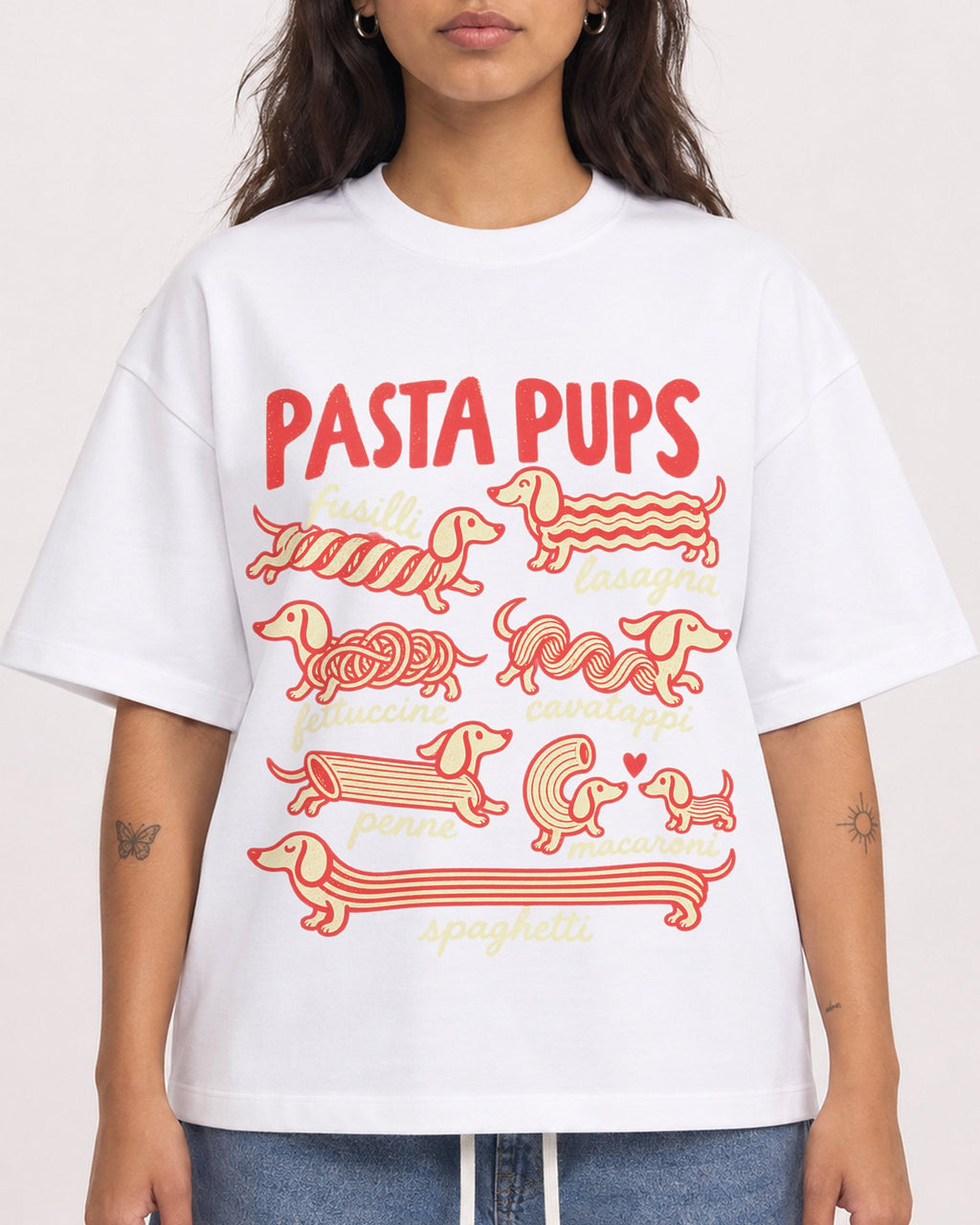 Mockup Boxy Heavyweight Tee White female close-up 06