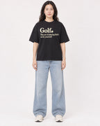 Mockup Boxy Heavyweight Tee Black female full-body 03