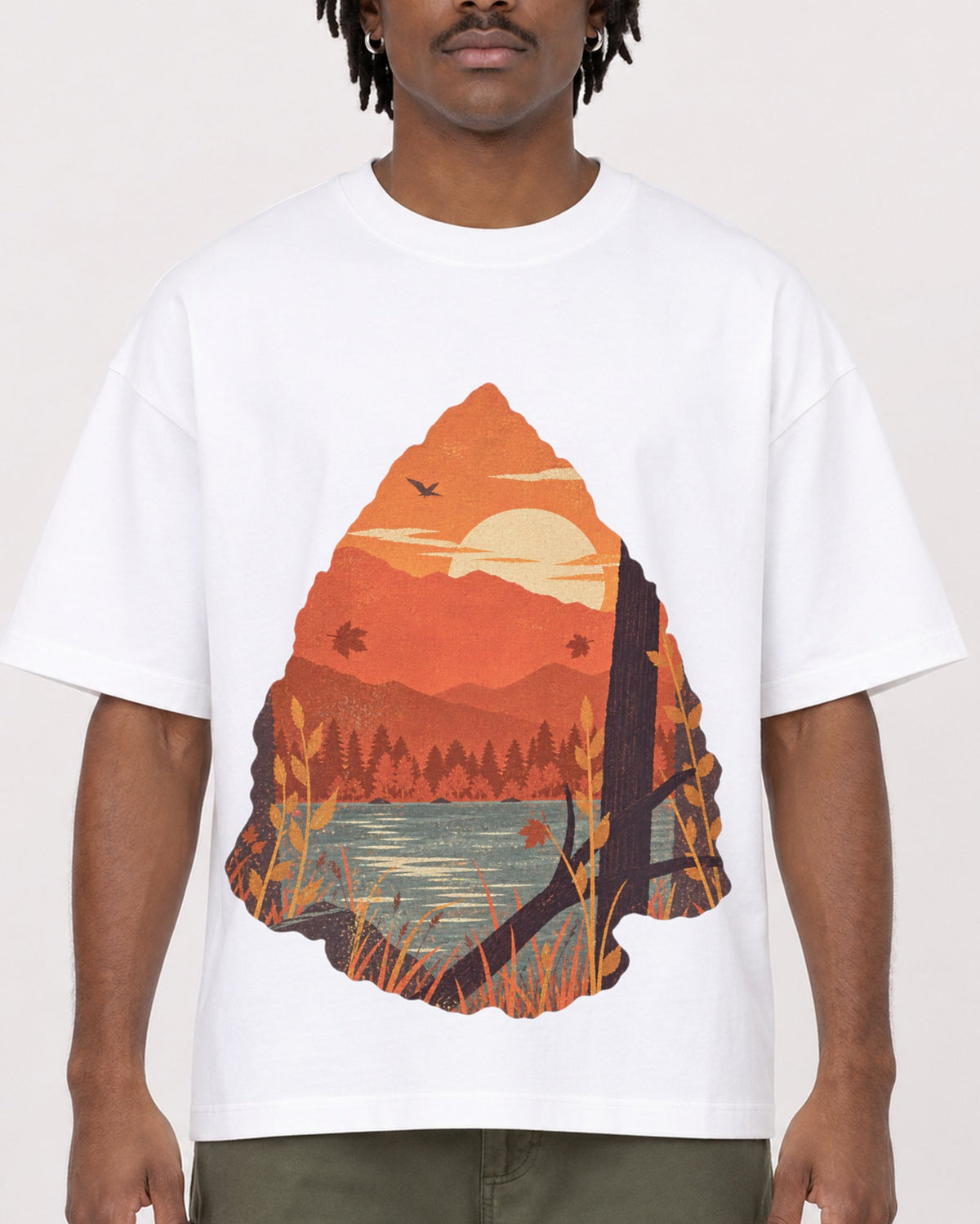 Mockup Boxy Heavyweight Tee White male close-up 04
