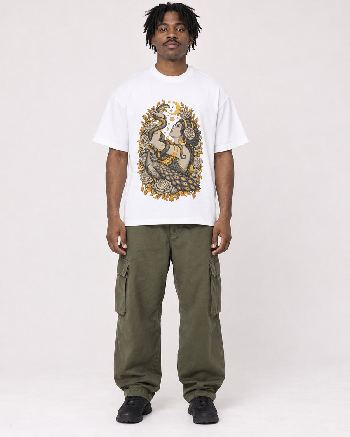 Mockup Boxy Heavyweight Tee White male full-body 04