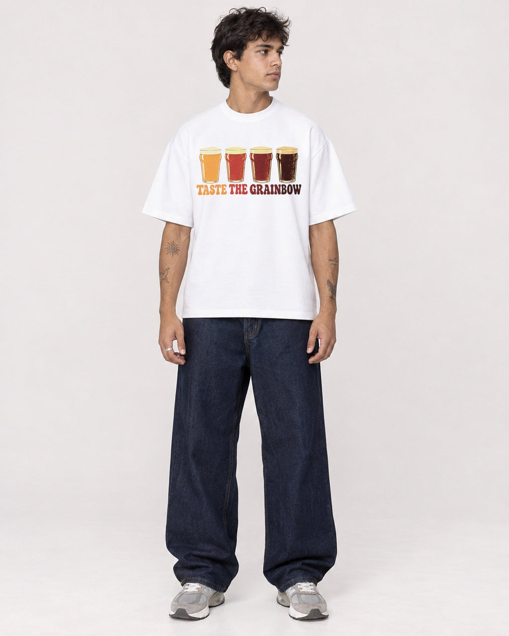 Mockup Boxy Heavyweight Tee White male full-body 06