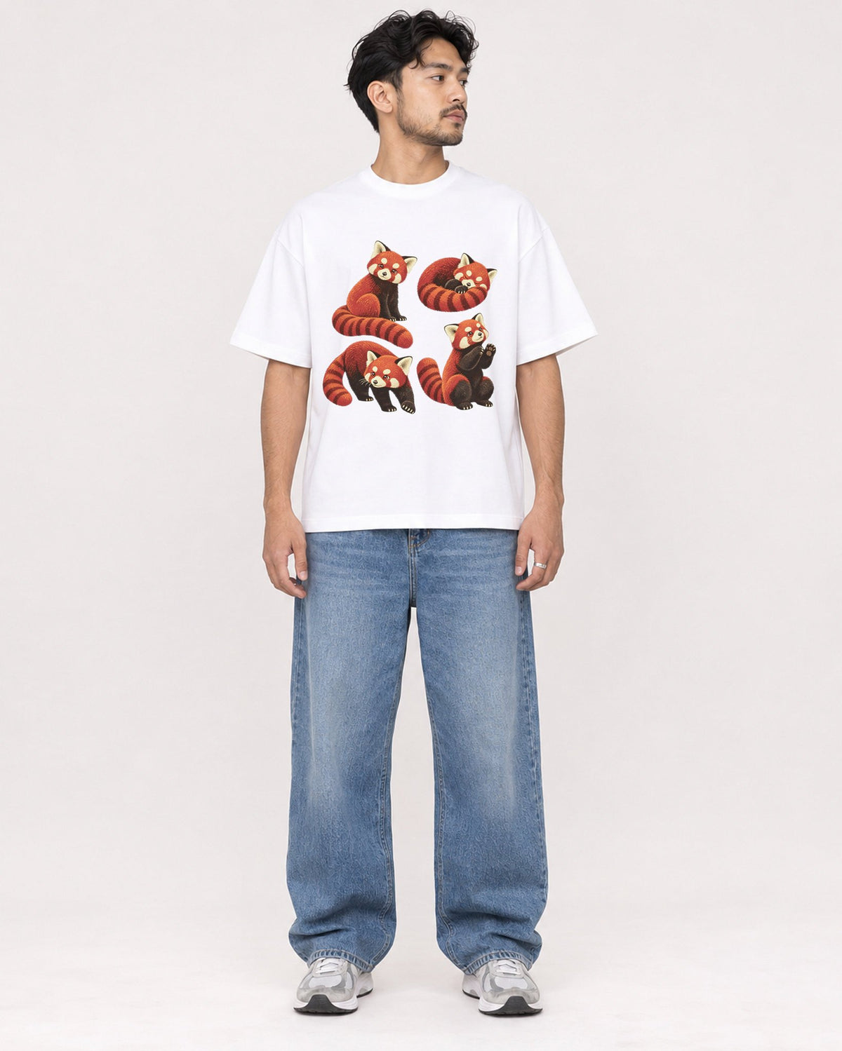 Mockup Boxy Heavyweight Tee White male full-body 02
