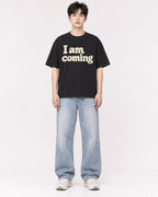 Mockup Boxy Heavyweight Tee Black male full-body 01