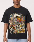 Mockup Boxy Heavyweight Tee Black male close-up 25