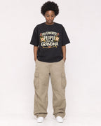 Mockup Boxy Heavyweight Tee Black female full-body 14