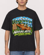 Mockup Boxy Heavyweight Tee Black male close-up 06