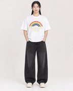 Mockup Boxy Heavyweight Tee White female full-body 43