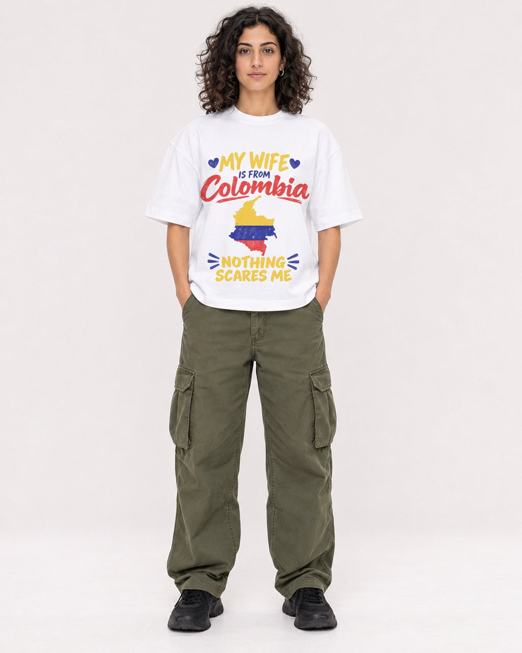 Mockup Boxy Heavyweight Tee White female full-body 27