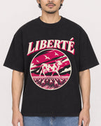 Mockup Boxy Heavyweight Tee Black male close-up 02