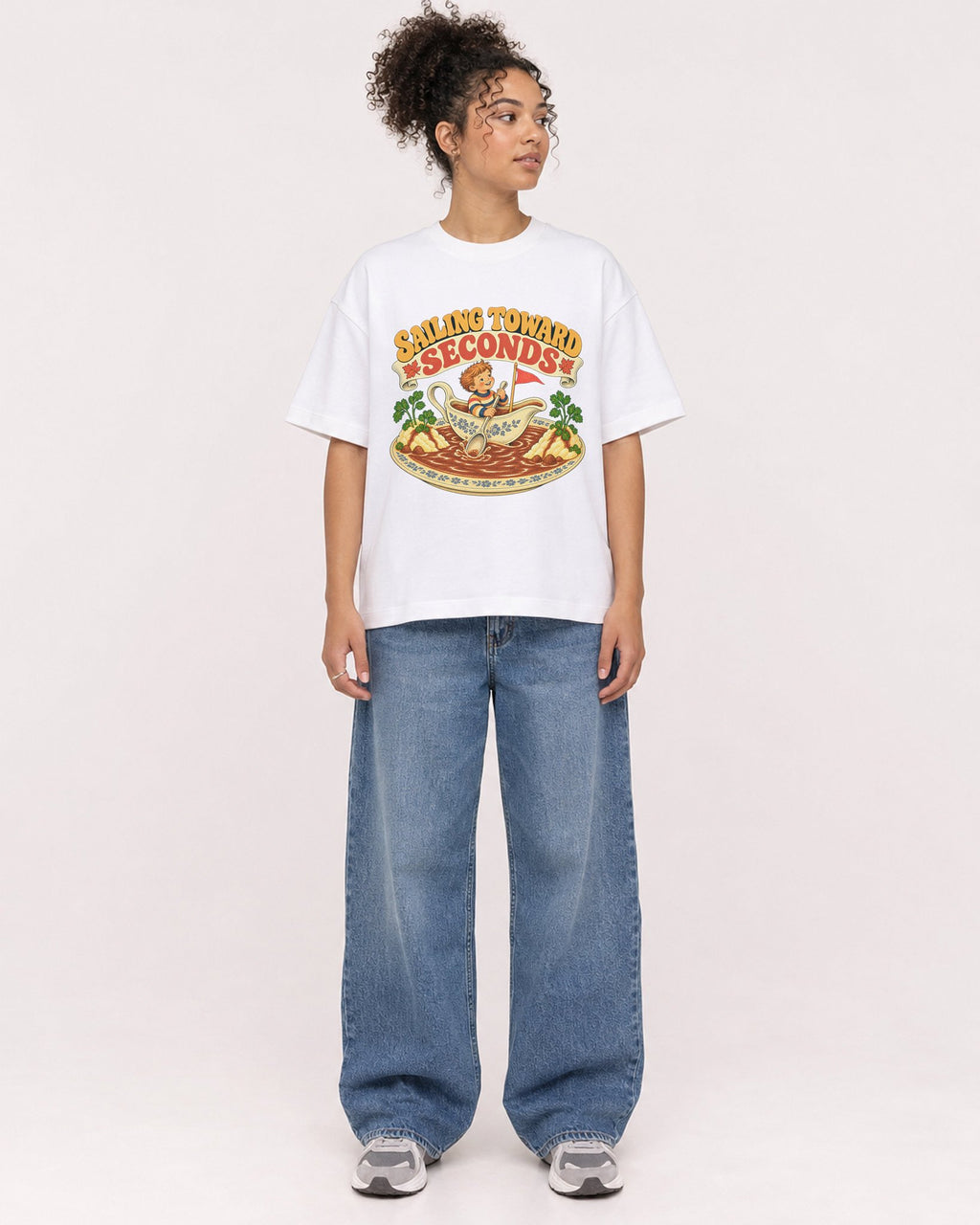 Mockup Boxy Heavyweight Tee White female full-body 20