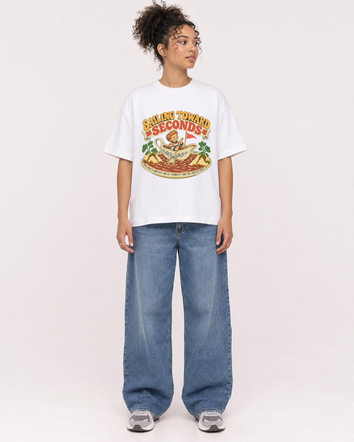 Mockup Boxy Heavyweight Tee White female full-body 20