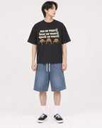 Mockup Boxy Heavyweight Tee Black male full-body 11