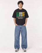 Mockup Boxy Heavyweight Tee Black male full-body 26