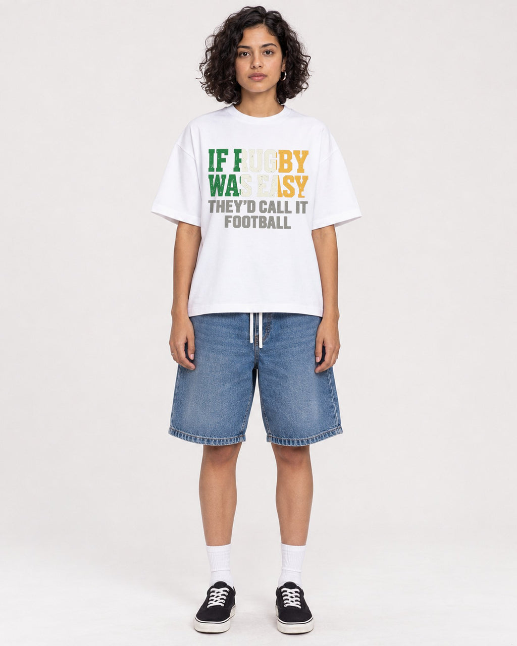 Mockup Boxy Heavyweight Tee White female full-body 26