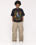 Mockup Boxy Heavyweight Tee Black female full-body 14